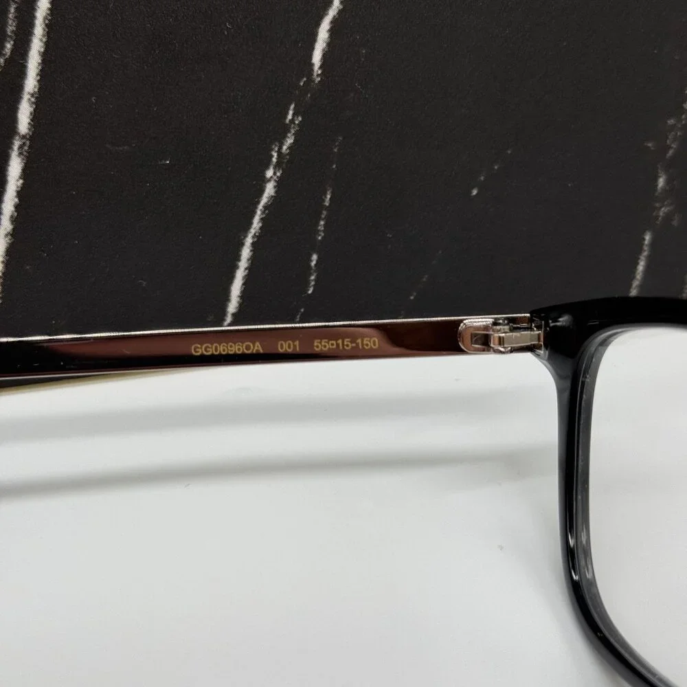 NEW GUCCI GG0696OA 001 GUCCI BLACK SQUARE EYEGLASSES GUCCI